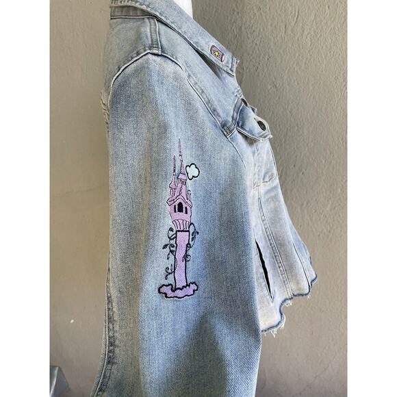 Disney Parks Princess Rapunzel Jacket Women’s Size XL Blue Denim Tangled Movie - Picture 4 of 7
